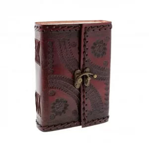 brown leather diary